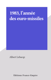 E-book, 1983, l'année des euro-missiles, FeniXX