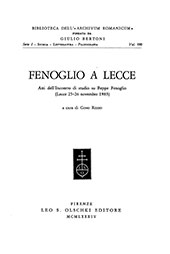 E-book, Fenoglio a Lecce : atti dell'incontro di studio su Beppe Fenoglio : (Lecce, 25-26 novembre 1983), L.S. Olschki