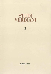 Heft, Studi Verdiani : 3, 1985, Istituto nazionale di studi verdiani