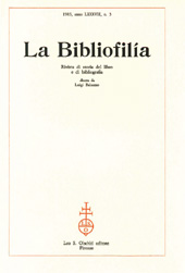 Fascículo, La bibliofilia : rivista di storia del libro e di bibliografia : LXXXVII, 3, 1985, L.S. Olschki