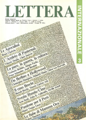 Fascículo, Lettera internazionale : rivista trimestrale europea : 3, 1, 1985, Lettera Internazionale