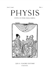 Issue, Physis : rivista internazionale di storia della scienza : I, 1, 1959, L.S. Olschki