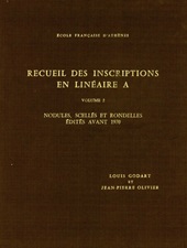E-book, Recueil des inscriptions en linéaire A, École française d'Athènes
