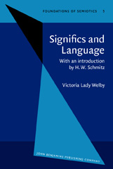 E-book, Significs and Language, Schmitz, H. Walter, John Benjamins Publishing Company