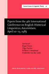 E-book, Papers from the 4th International Conference on English Historical Linguistics, Amsterdam, April 10-13, 1985, John Benjamins Publishing Company