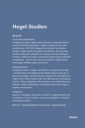 E-book, Hegel-Studien Band 20, Felix Meiner Verlag