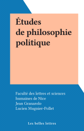 E-book, Études de philosophie politique, FeniXX