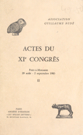 E-book, Actes du XIe Congrès (2) : Pont-à-Mousson, 29 août-2 septembre 1983, FeniXX