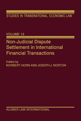 E-book, Non-Judicial Dispute Settlement in International Financial Transactions, Kluwer Law International