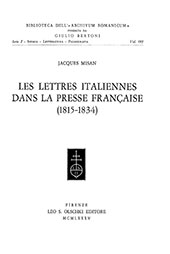 E-book, Les lettres italiennes dans la press française : (1815-1834), Misan, Jacques, L.S. Olschki