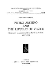 E-book, Pietro Aretino and the Republic of Venice : researches on Aretino an d his Circle in Venice : 1527-1556, L.S. Olschki