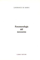 E-book, Fenomenologia del Novecento, Di Mario, Lanfranco, Cadmo