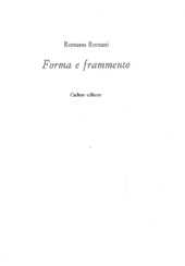 eBook, Forma e frammento, Romani, Romano, 1937-, Cadmo