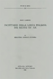 E-book, Incipitario della lirica italiana dei secoli XV-XX : IV : Biblioteca Angelica di Roma, Biblioteca apostolica vaticana