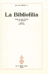 Heft, La bibliofilia : rivista di storia del libro e di bibliografia : LXXXVIII, 3, 1986, L.S. Olschki
