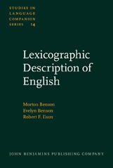 E-book, Lexicographic Description of English, Benson, Morton, John Benjamins Publishing Company