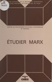 eBook, Étudier Marx, CNRS Éditions (réédition numérique FeniXX)