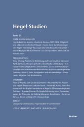 E-book, Hegel-Studien Band 21, Felix Meiner Verlag
