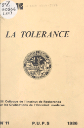 E-book, La tolérance : XIII Colloque de l'Institut de recherches sur les civilisations de l'occident moderne, FeniXX