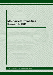 E-book, Mechanical Properties Research 1986 I, Trans Tech Publications Ltd