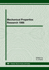 eBook, Mechanical Properties Research 1986 III, Trans Tech Publications Ltd