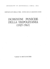 E-book, Iscrizioni puniche della Tripolitania (1927-1967), Levi Della Vida, Giorgio, 1886-1967, "L'Erma" di Bretschneider