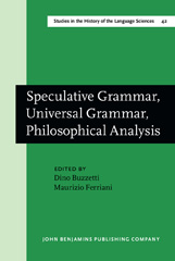 eBook, Speculative Grammar, Universal Grammar, Philosophical Analysis, John Benjamins Publishing Company