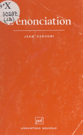 E-book, L'énonciation, Presses universitaires de France (réédition numérique FeniXX)