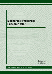eBook, Mechanical Properties Research 1987, Trans Tech Publications Ltd