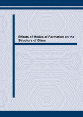 E-book, Effects of Modes of Formation on the Structure of Glass, Trans Tech Publications Ltd