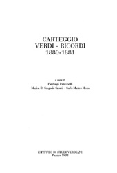 eBook, Carteggio Verdi-Ricordi : 1880-1881, Verdi, Giuseppe, 1813-1901, Istituto nazionale di studi verdiani