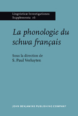 E-book, La phonologie du schwa francais, John Benjamins Publishing Company