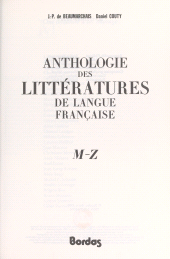 E-book, Anthologie des littératures de langue française : M-Z, Bordas (réédition numérique FeniXX)