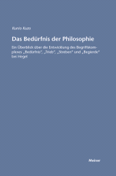 E-book, Das Bedürfnis der Philosophie, Felix Meiner Verlag