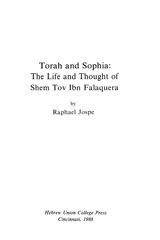 E-book, Torah and Sophia : The life and thought of Shem Tov Ibn Falaquera, ISD