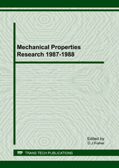 eBook, Mechanical Properties Research 1987-1988, Trans Tech Publications Ltd
