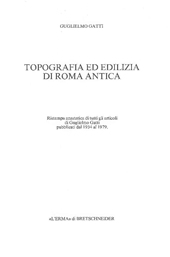 E-book, Topografia ed edilizia di Roma antica, Gatti, Guglielmo, 1905-1981, "L'Erma" di Bretschneider