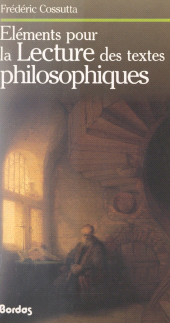 E-book, Éléments pour la lecture des textes philosophiques, Bordas (réédition numérique FeniXX)