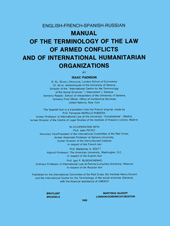 E-book, Manual of the Terminology of the Law of Armed Conflicts and of International Humanitarian Organizations, Paenson, Isaac, Wolters Kluwer
