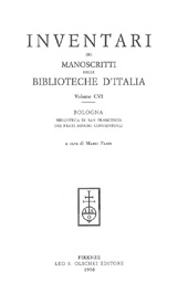 E-book, Inventari dei manoscritti delle biblioteche d'Italia : vol. CVI : Bologna : Biblioteca di San Francesco dei Frati minori conventuali, L.S. Olschki