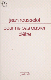 E-book, Pour ne pas oublier d'être, Belfond (réédition numérique FeniXX)