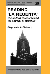 E-book, Reading 'La Regenta', Sieburth, Stephanie A., John Benjamins Publishing Company