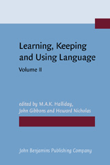 E-book, Learning, Keeping and Using Language, John Benjamins Publishing Company