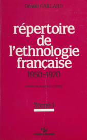 E-book, Répertoire de l'ethnologie française (1) : 1950-1970, CNRS Éditions (réédition numérique FeniXX)