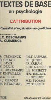 E-book, L'Attribution : Causalité et explication au quotidien, Delachaux et Niestlé (réédition numérique FeniXX)