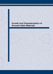 E-book, Growth and Characterization of Acousto-Optic Materials, Trans Tech Publications Ltd