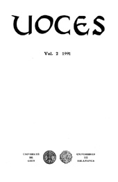 Heft, Voces : revista de estudios de lexicología latina y antigüedad tardía : 2, 1991, Ediciones Universidad de Salamanca