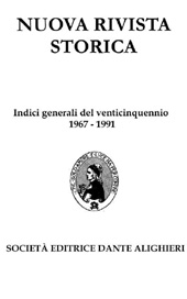 Fascicolo, Nuova rivista storica : indici generali del venticinquennio 1967-1991, Società editrice Dante Alighieri