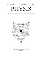 Issue, Physis : rivista internazionale di storia della scienza : XXVIII, 1, 1991, L.S. Olschki