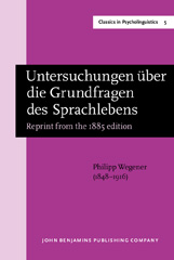 E-book, Untersuchungen uber die Grundfragen des Sprachlebens, Wegener, Philipp, John Benjamins Publishing Company